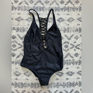 Black one piece swimsuit